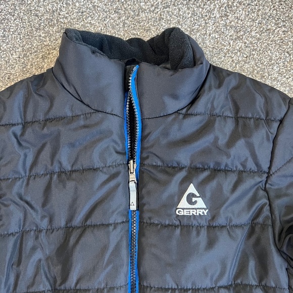 Gerry Boys Youth Black Blue Puffer Zip Up Winter Jacket, Size Large - Picture 2 of 7